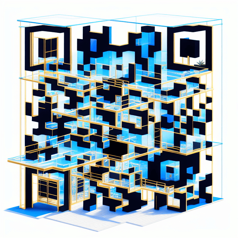PropChain - Blueprint Lines · Skyline Gold. Real Estate/PropTech blueprints.